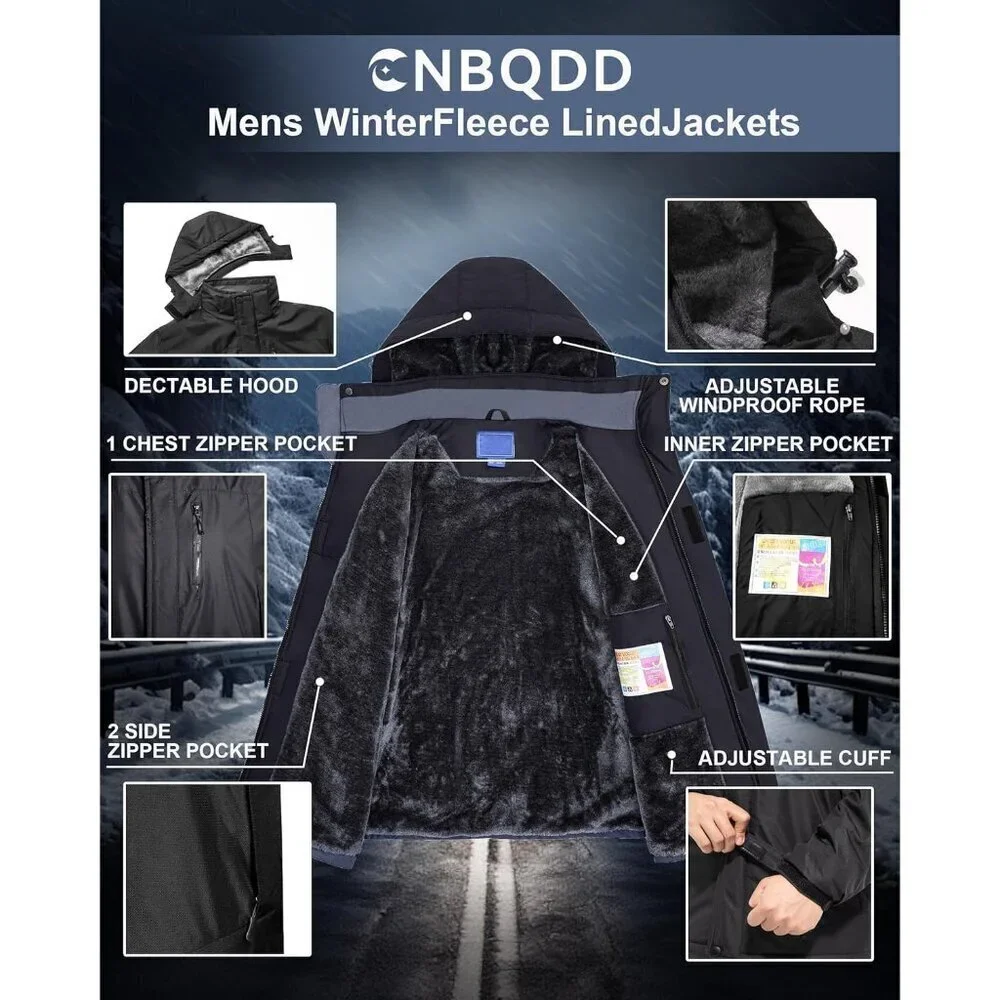 Winter Jackets Coats for Men Waterproof Ski Snow Coat